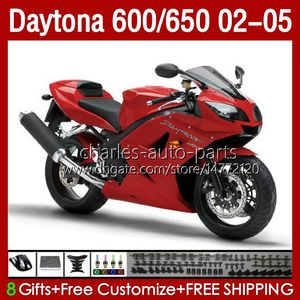 Daytona600 için Motosiklet Bodys Daytona650 02-05 Kaporta 132no.0 Cowling Daytona 650 600 CC 02 03 04 05 Daytona 600 2002 2003 2004 2005 ABS Couring Kit Fabrika Sarı