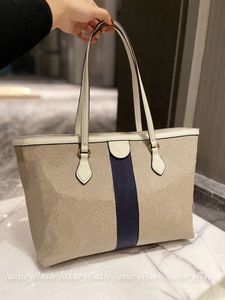 Klassiska Tote Women Bag Vintage Luxurys medelstora handväskor läder trim öppna totes dubbel rem mamma shopping väskor axel purses ny färg