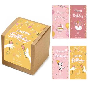 Gift Wrap 20-50pcs Happy Birthday Packing Stickers tätningsetiketter Box Tecknad tätning Kuvertpaketet Stickergift