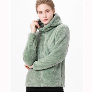 Wholesale womens hooded fleece jackets resale online - Women s Jackets Fleece Jacket Outdoor Women Autumn Winter Casual Hooded Coral Warm Windproof Coat Polar Couples