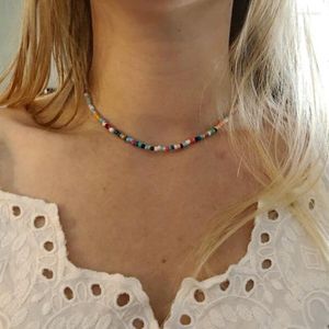 Chokers Bohemia Trendy Necklace Outer Banks Seed Beads Jewelry Fashion Clavicle Chain For Women Elegant Accessories Wholesale Heal22