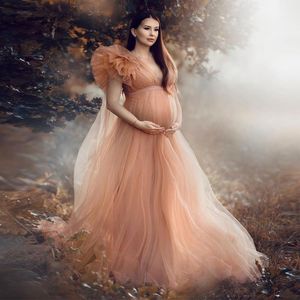 Wholesale maternity long party dresses resale online - Casual Dresses Vintage Sleeveless Long Tulle Evening Party Dress Fashion Maternity Gown Bridal Robes Customized Sweep Train Tiered Formal