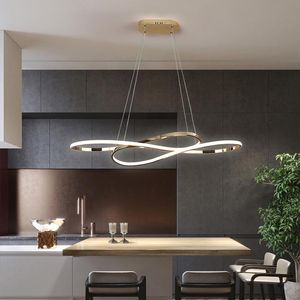Lampade a sospensione Lampada a LED moderna per sala da pranzo cucina vivente sospensione orizzontale design di moda cromata lampadario oro illuminazione