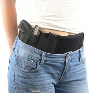 Coldre de arma de barriga tático Cinto de transporte oculto Faixa de cintura Porta-pistola Bolsa de revista Invisível Coldre de cintura