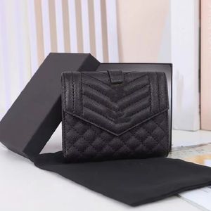 5A 2022 Top Designer Luxury Brand Wallets Large Letter Pair Ladies Leather Caviar Short Lingge Coin Purse Classic Fashion Card Holder Credit Cards