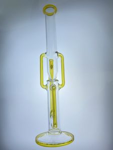 Smoking Pipes American yellow recycle bong 14mm straight neck high quality