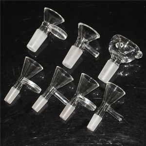 Bongo de vidro para cachimbo de água Tigela de tabaco de vidro redondo transparente 10 mm 14 mm macho para cachimbos de água