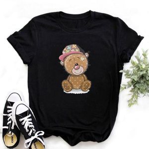 Koszulka damska Moda Grunge Akcesoria Oversized Graphic Tee Lato Plus Size Chiński Uroczy Cute Cartoon Bear Drukowanie Got Odzież