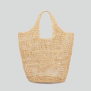 Summer Beach Travel Bags Raffia Straw Wicker Totes Bag Women Luxury Designer Fashion Paris Woven Shopping Bag Hollow Out Handbag 2301