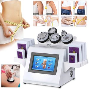 Bärbar 80K Cavitation RF Lipo Laser Vikt Minska fettförlust Kroppen Slimming Ultrasonic Radio Frequency Photon Vacuum rynka borttagning Ansikt Lyftning av huden åt