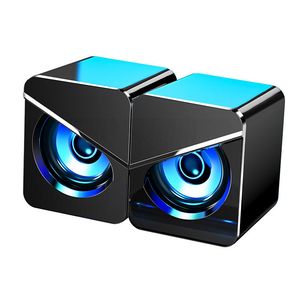 Computer Subwoofer Speakers USB Wired Home Office Desktop Speaker with Heavy Bass Cool Atmosphere Light Stereo Sound Effect