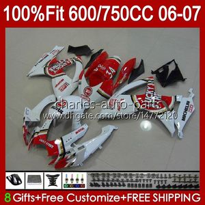 OEM Lucky Strike Body For SUZUKI GSXR-600 GSXR750 K6 GSX-R750 06-07 Bodywork 130No.33 GSXR 750CC 600CC 750 600 CC GSXR600 06 07 GSXR-750 2006 2007 Injection mold Fairing