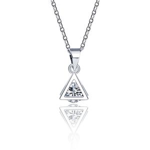 Naszyjniki Wisiorek Imayson 3D Moda Trójkąt Mond Kryształ Naszyjnik Dla Kobiet Dziewczyna Prosty Łańcuch Alloy Elegance Drop Gem Party Jewelry