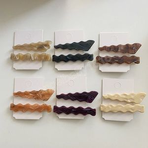 Clipes de cabelo marmorizado acetato ondulado barrettes acessórios de cabelo de cabelos