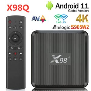 Wholesale set top boxes resale online - New X98Q Smart TV Box Android Amlogic S905W2 Support H AV1 G G Dual Wifi X98 Q HDR Set Top Box Media Player PK X96Q