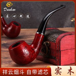 New gift box solid wood pipe smooth red ring removable creative pipe fittings wholesale