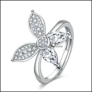 Ringas de banda Creative Fashion Dancing Butterfly Pear Shape Diamond Ring Marquise Cluster Presente de casamento Jóias DRIA DE DROW 2021 BDEHOME DHMRF