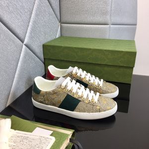 Men Women Dress Shoes Casual Top Quality Embroidery Bee Snake Tiger Genuine Leather Fashion Flats Bottoms Lover Sneakers cowhide leather size 35-45 M16