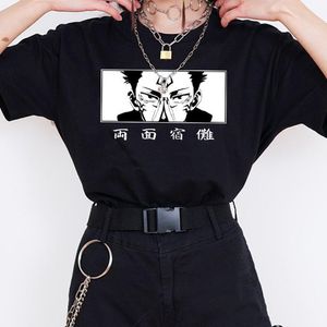 柔術kaisenスクナ・アイズ女性アニメTシャツ夏の丸いネックy2k面白いポリエステルマンガTシャツグラフィックストリートウェア