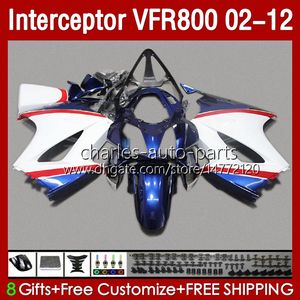 White blue Bodywork For HONDA Interceptor VFR 800 VFR800 RR CC 800RR 02-12 Body 129No.52 800CC VFR800RR 02 2002 2003 2004 2005 2006 2007 VFR-800 08 09 10 11 12 Fairings