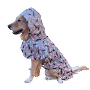 Hundkläder Big Raincoat Lovely Printed Raincape Reflective Rain Coat Hooded Waterproof Jackets Small Outdoor Clothes Pet Supplies Dogog