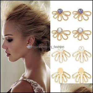 Charm Pearls ￶rh￤ngen f￶r kvinnor Luxury Jewelry Horseshoe Stud Earring Brincos Fashion Statement Flower Style Pearl Drop Delivery 2021 DHI2R