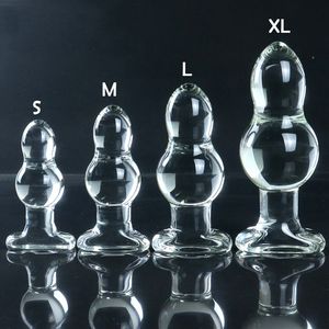 45-70mm Super Big Kürbis Glas Anal Plug Prostata Massage Anal Ball Riesige Glas Butt Plug Dilatador Anal sex Spielzeug Für Paare 220413