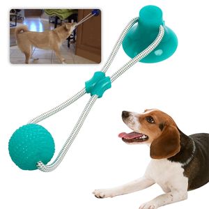 Dog Toys Molar Bite Rubber Chew Ball for s with Suction Cup Cleaning Teeth Safe and Soft Elasticity TPR Biting Toy LJ201125