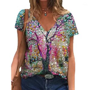 Wholesale trees top for sale - Group buy Women s T Shirt Cotton The Tree Of Life Art d Printing Short Sleeve Tops Sexy Women V Neck T Shirts Floral Printed Tee Shirt