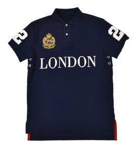 Hochwertige City-Designer-Poloshirts für Herren, Stickerei, Baumwolle, London, Marineblau, Toronto, New York, modisches, lässiges Polo-T-Shirt
