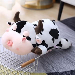 Djurtecknad Kor Fylld Plush Toy Cute Cattle Milk Cow Doll 220425