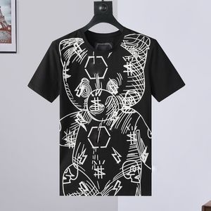 Дизайнер черепа Мужская футболка Crystal Tees Summer Basic Solid Print Letter Hip Hop Skateboard повседневные панк-топы