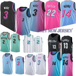 Maglie da basket Lamelo 2 Ball 13 Harden 3 Wade NCAA 22 Butler 14 Herro 7 Durant 11 Irving Jersey