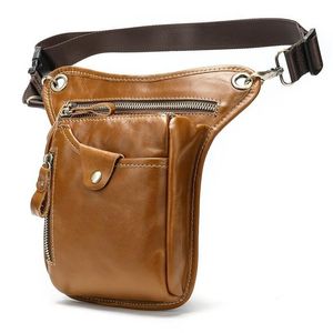 Waist Bags Genuine Leather Leg Bag In Pack Motorcycle Fanny Belt Phone Pouch Travel Male Small Tacticalv 2022