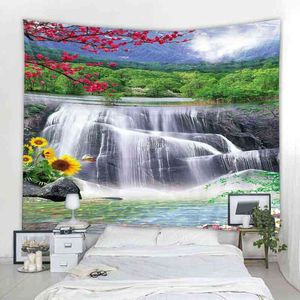 Fantasy Landscape Decoration Carpet Mandala Tapestry Bohemian Hippie Bedroom J220804