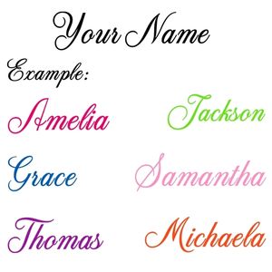 Nome personalizzato Decal Decal Wall Sticker Cartoor Finestra Custom Nome Boys Girls Deding Decal 20 Colori Scegli 220727