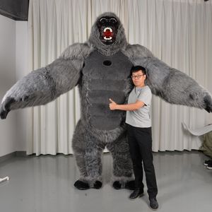 Mascot 인형 의상 성인용 봉제 모피 마스코트 동물 할로윈 베니스 카니발 드레스 양복 Fursuit Orangutan을위한 킹콩 풍선 의상