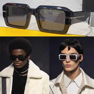 Popularne męskie luksusowe okulary przeciwsłoneczne F40045 Fashion Week Show tego samego stylu kwadratowy ramka