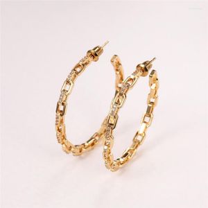 Hoop & Huggie Fashion Big Earrings For Women Chain Link Design Trendy Female Party Accessories With Shiny Zirconia Stylish JewelryHoop Kirs2