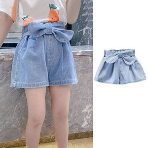 Barn korta denimshorts för flickor mode korta prinsessor jeans sommar barnbyxor för tonårs babykläder 220707