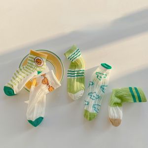 5 paia di calzini per bambini primavera ed estate reticolo cartone animato cane carta maglia cotone sottile bambini neonata 220611