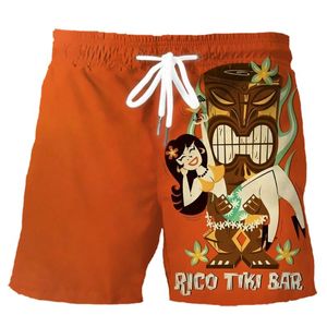 Heren shorts Fashion Men Hawaii Tribal Ethnic Mask Bar D Gedrukte Board Zomer Casual Sports Pants Mens Clothingmen s