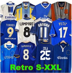 CFC 2011 레트로 축구 유니폼 Lampard Torres Drogba 11 12 13 Final 94 95 96 97 98 99 축구 셔츠 Camiseta Wise 03 05 06 07 08 Cole Zola Vialli 07 08 01 03 Hughes Gullit