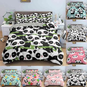 Set biancheria da letto Cartoon Panda Copripiumino stampato carino
