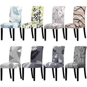 Capas de cadeira Lellen Cover impresso Spandex Stretch Slipcovers Cadeiras de sala de jantar elásticas para cozinha em casa Chair