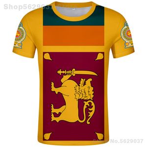 SRI LANKA T-Shirt DIY kostenloser individueller Name Nummer LKA T-Shirt Nationalflagge LK Lanka Land Respirant Druck PO Text Kleidung 220609