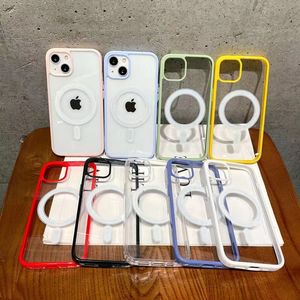 Capas de telefone Magsafe iPhone 14 12 13 Pro Max Ins cor Apple 13Pro 11 mini capa iphone12/11 ProMax Anti-queda XS/XR Transparente