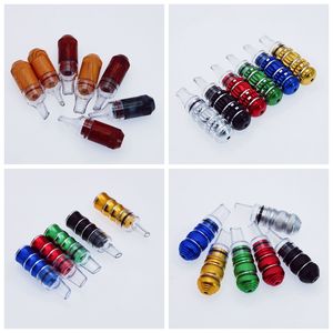 Colorful Portable Aluminium Alloy Removable Pipes Dry Herb Tobacco Filter Silver Screen Handpipes Mouthpiece Cigarette Holder Catcher Taster Bat One Hitter