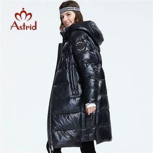 Astrid Winter New Orvival Down Jacket Women with kaptura w stylu mody kolor czarna długa zima dla kobiet lj201021