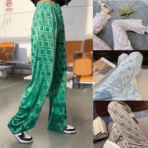 2022 Новые осенние высококачественные женские брюки модельер дизайнер спортивная одежда роскошная бархатная бархата широкие ноги 3D тиснена